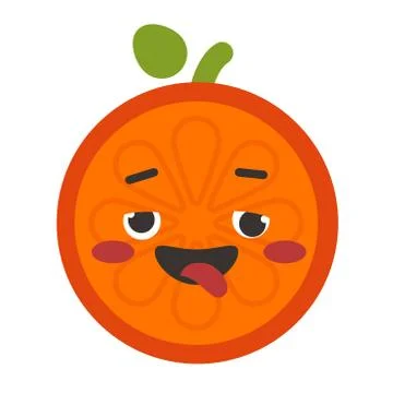 Emoji - crazy orange. Isolated vector. 스톡 일러스트