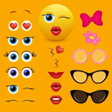Emoji creator vector design collection Stock Illustration