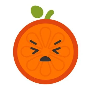 Emoji - crying orange. Isolated vector. Illustrazione stock