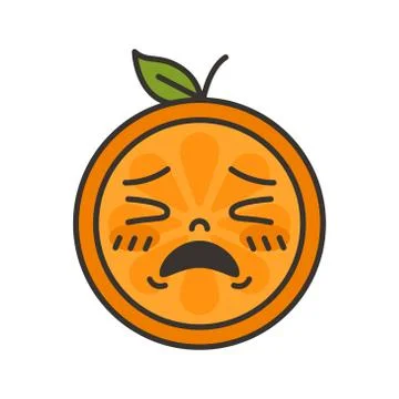 Emoji - crying orange. Isolated vector. Illustrazione stock