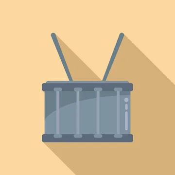Emoji drum icon flat vector. Kit music Stockillustratie