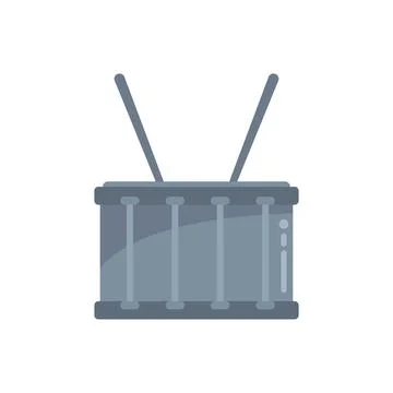 Emoji drum icon flat vector. Kit music 스톡 일러스트