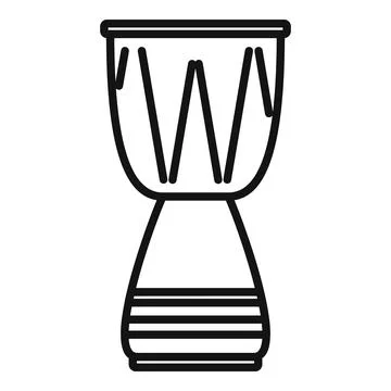 Emoji drum icon outline vector. Kit music Stock Illustration