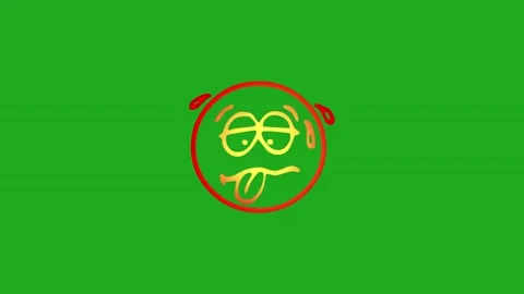 Emoji expressions motion graphics with green screen background Stock Footage 247182158