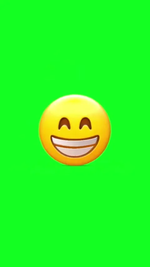 Emoji face smiling loop on chroma key background Stock Footage 329406371