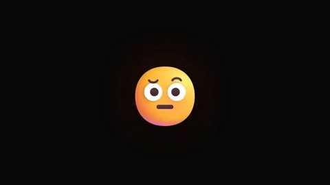 Emoji face with a suspicious expression and raised eyebrow against Stock Footage 346007005