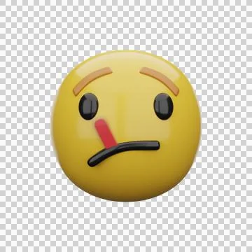 Emoji Face with Thermometer Stock Illustration