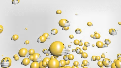 Emoji With Facemasks 3D Video stock 147874589
