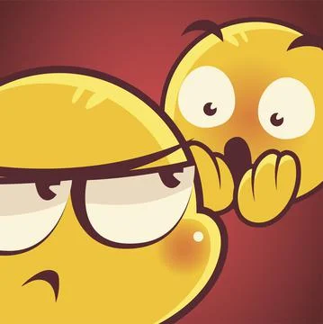 Emoji faces expression sad mood surprise characters Stock Illustration