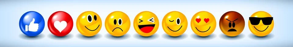 Emoji Feeling Faces Vector Stock Illustration