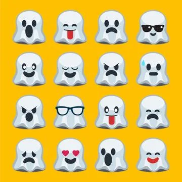 Emoji, halloween, ghost Stock Illustration