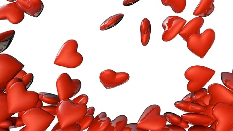 Emoji heart falling down and fill the screen,Love, valentines day, 4K isolated. Video stock 103793166
