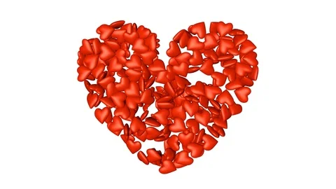 Emoji heart falling down and fill the screen,Love,  3d render 4K isolated. Video stock 103793390