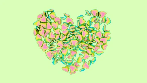 Emoji heart falling down and fill the screen,Love, valentines day, 4K isolated. Video stock 103793711