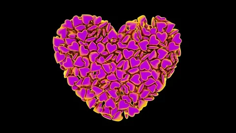 Emoji heart falling down and fill the screen,Love, valentines day, 4K isolated. Video stock 103793769