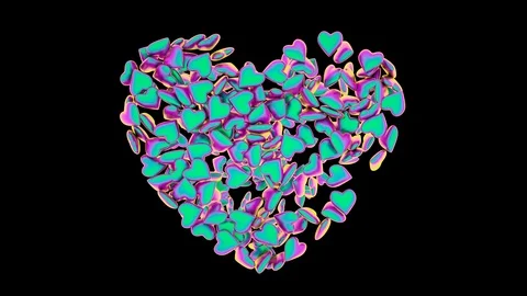 Emoji heart falling down and fill the screen,Love, valentines day, 4K isolated. Video stock 103793778