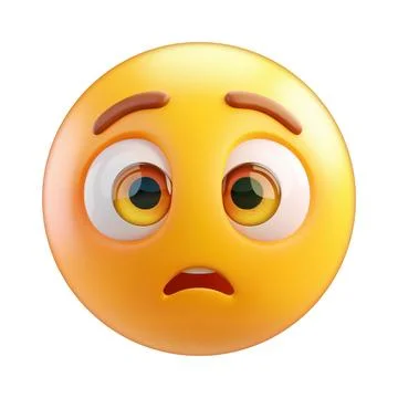 Emoji of a hushed face with eyebrows Stock Illustration