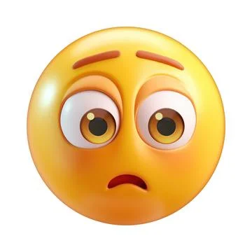 Emoji of a hushed face looking down Stock Illustration