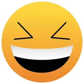 Emoji Laugh Smiley Face Vector Design Art Isolated On white Background Illustrazione stock