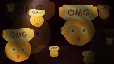 Emoji Omg Background Loop Stock Footage 309464395