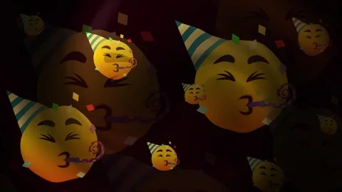 Emoji Party Blower Background Loop Stock Footage 309459707