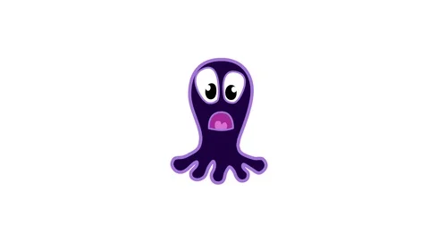 Emoji perplexity. Surprised Octopus. Alpha channel looped. Stock Footage 117002112