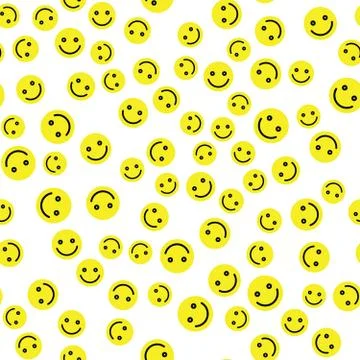 Emoji seamless pattern background. Simple smile yellow emoticons. Vector Illustrazione stock