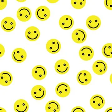 Emoji seamless pattern background. Simple smile yellow emoticons. Vector Illustrazione stock