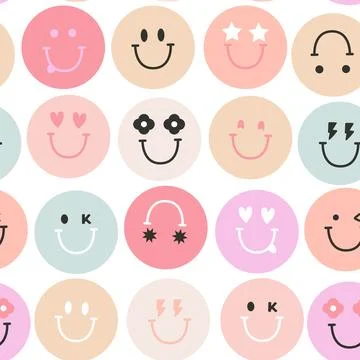 Emoji seamless pattern with funny faces. Great for fabric, textile, wallpaper Stock Illustration