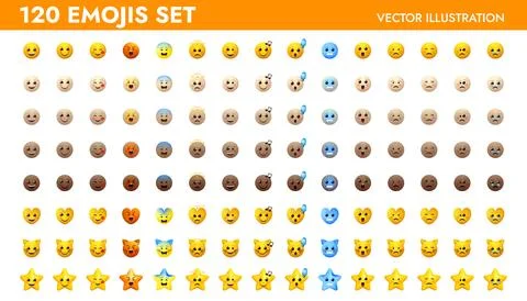 Emoji set vector illustration design. Emoticons pack for web and messengers. Stock Illustration