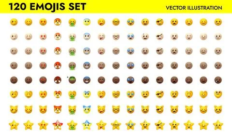 Emoji set vector illustration design. Facial signs for apps. Stock Illustration