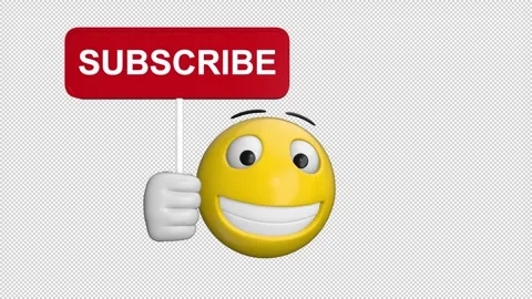 Emoji Subscribe with transparent (alpha) background Stock Footage 252032645