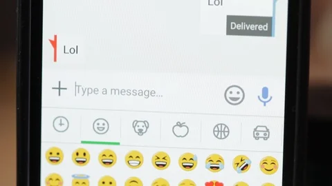 Emoji text message Stock Footage 91876460