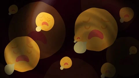 Emoji Tired Background Loop Stock Footage 309467296