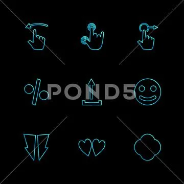 Emoji , upload, percentage , hands , pointer , arrows , directions , eps ico Stock Illustration