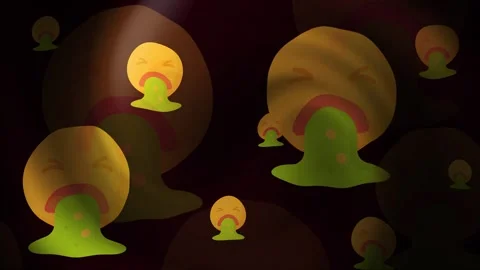 Emoji Vomit Background Loop Stock Footage 309467297