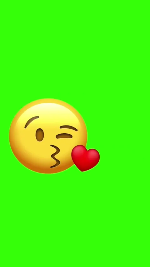 Emoji winking face with green screen footage Video stock 329405921