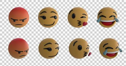 Emojis on green screen Stock Illustration