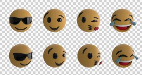 Emojis on green screen Stock Illustration