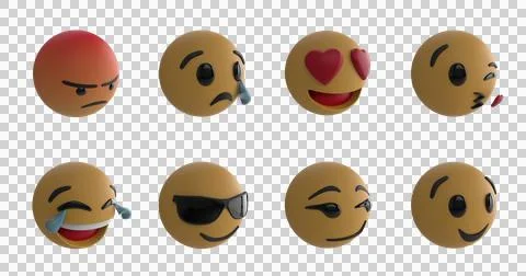 Emojis on green screen Stock Illustration