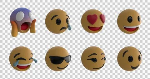 Emojis on green screen Stock Illustration