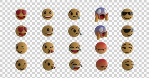 Emojis on green screen Stock Illustration