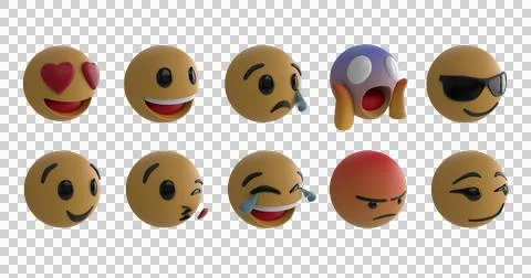 Emojis on green screen Stock Illustration