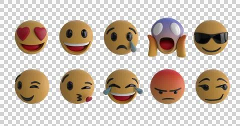 Emojis on green screen Stock Illustration