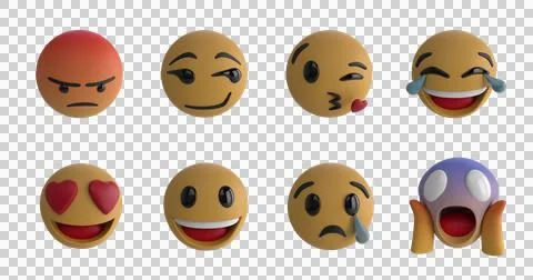 Emojis on green screen Stock Illustration