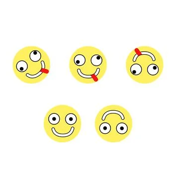 Emojis icon set 库存插图