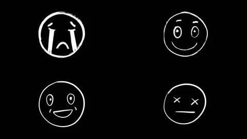 Emot black background Video stock 317024624