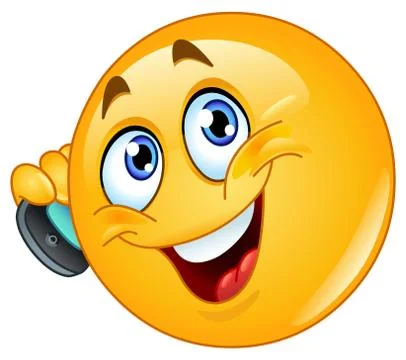 Emoticon with cell phone Stock Illustration