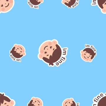 Emoticon cute boy pattern fine character Illustrazione stock
