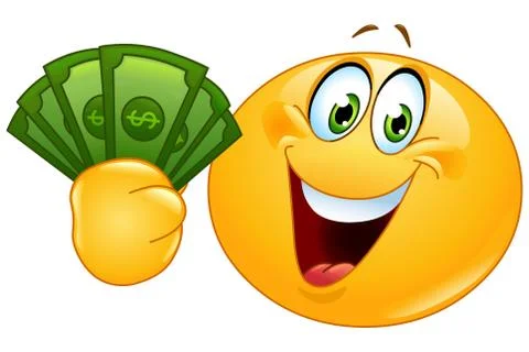 Emoticon with dollars Stock Illustration